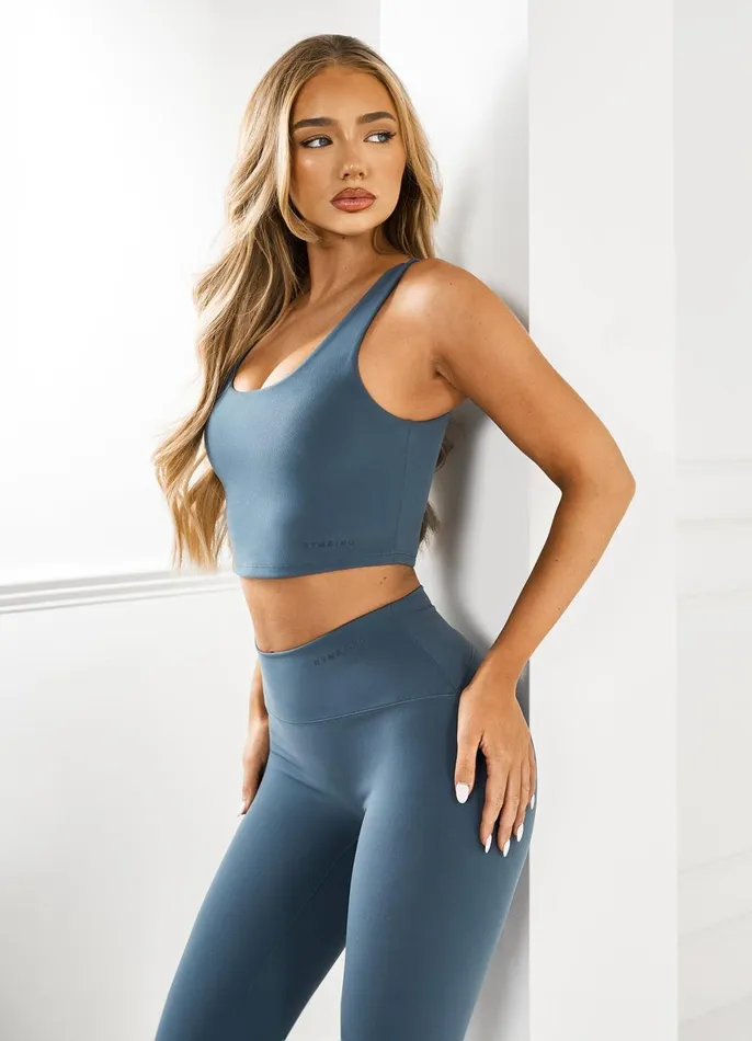 Gym King Gymwear Women Peach Luxe Tank 8211 Twilight Blue Luxe
