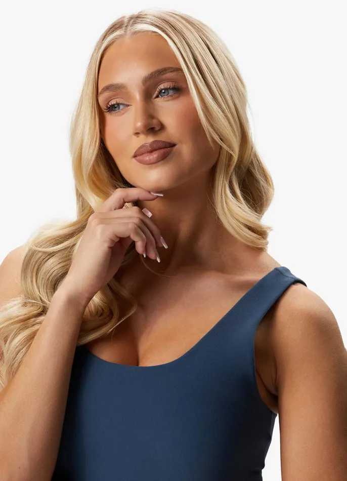 Gym King Gymwear Women Peach Luxe Tank 8211 Twilight Blue Luxe
