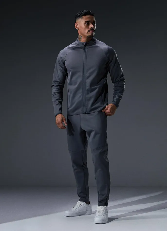 Gym King Outerwear Men Alpha Poly Bomber Jacket 8211 Graphite