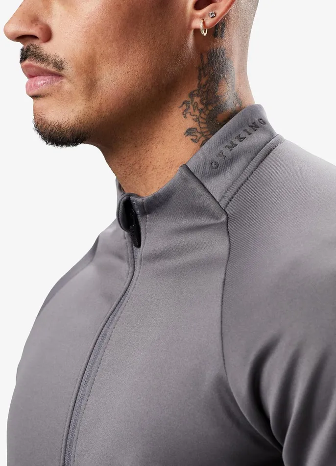 Gym King Outerwear Men Alpha Poly Bomber Jacket 8211 Graphite