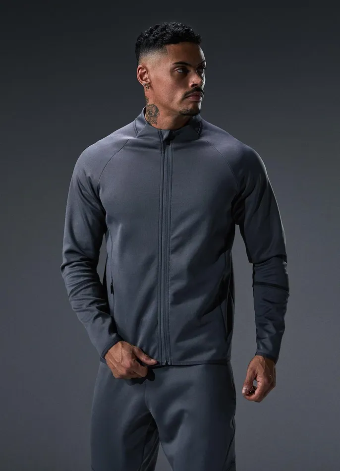 Gym King Outerwear Men Alpha Poly Bomber Jacket 8211 Graphite