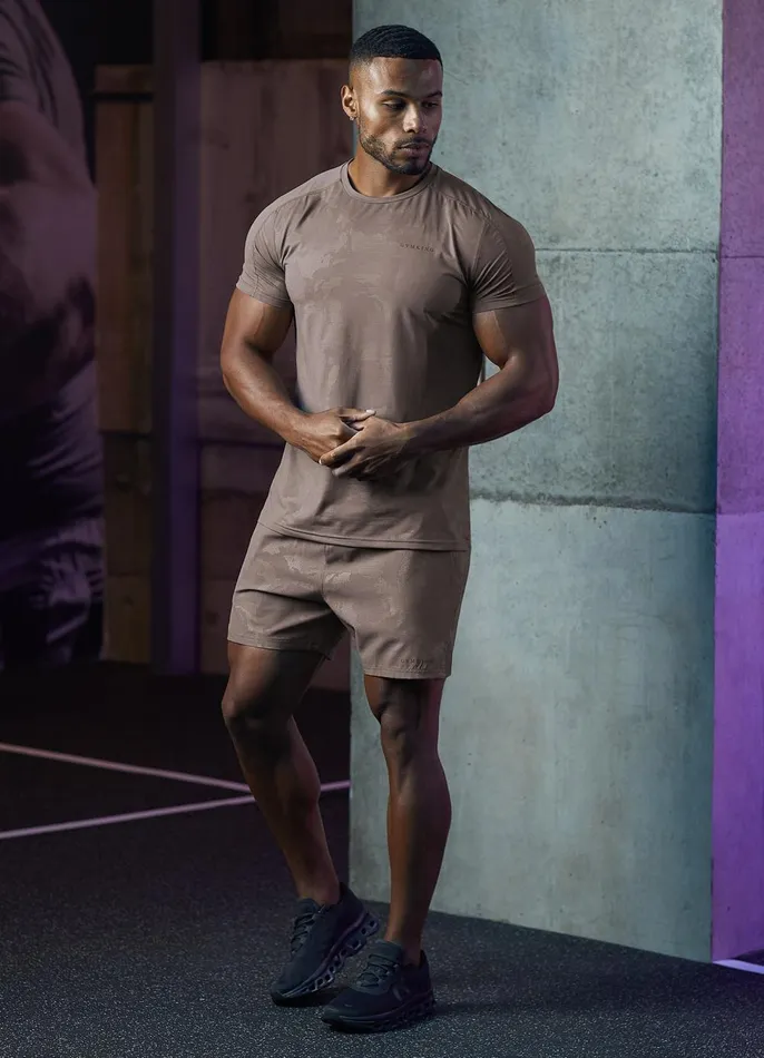 Gym King Shorts Men Debossed Camo Short 8211 Iron