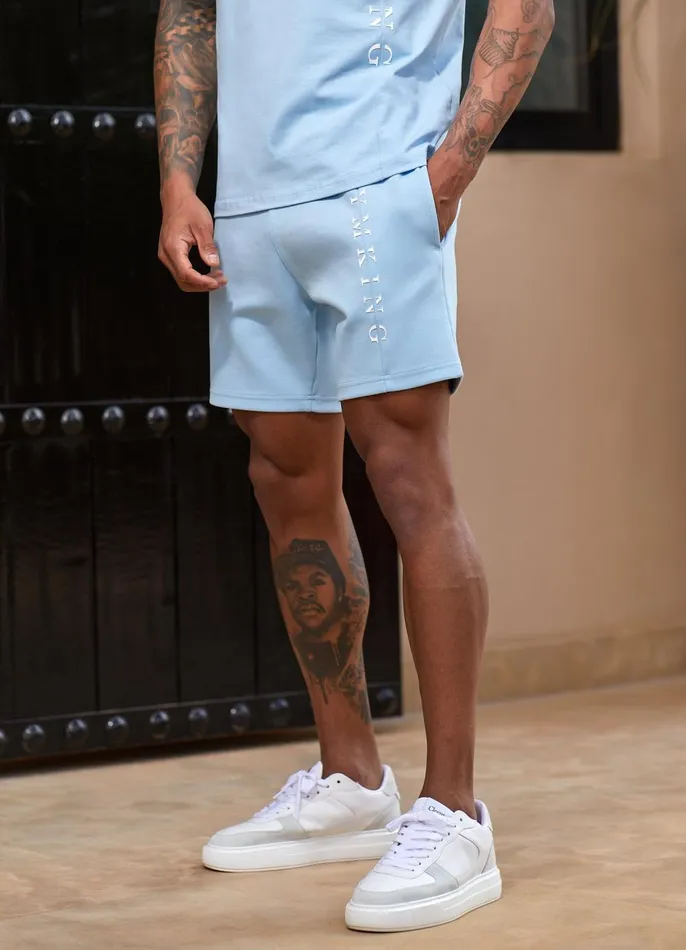 Gym King Shorts Men Split Linear Short 8211 Soft Blue