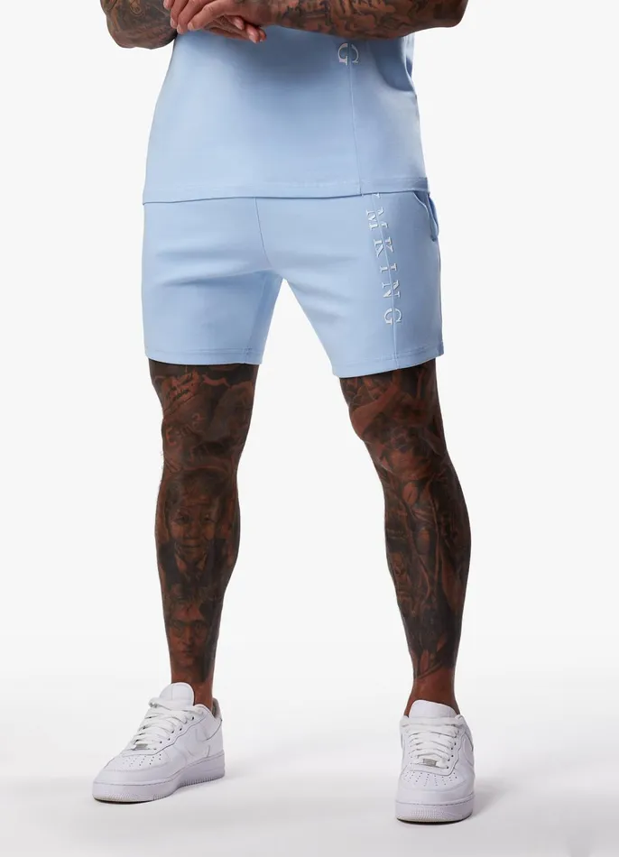 Gym King Shorts Men Split Linear Short 8211 Soft Blue