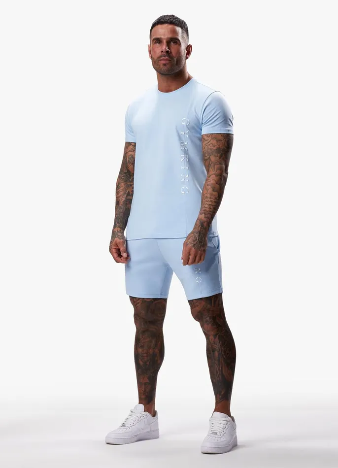 Gym King Shorts Men Split Linear Short 8211 Soft Blue