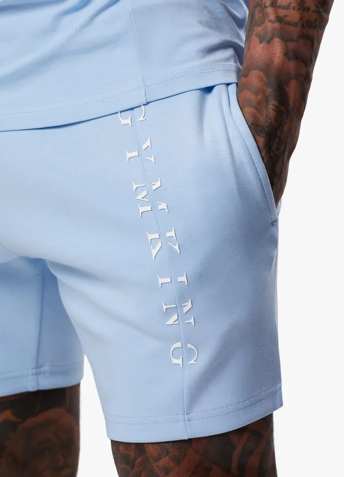 Gym King Shorts Men Split Linear Short 8211 Soft Blue