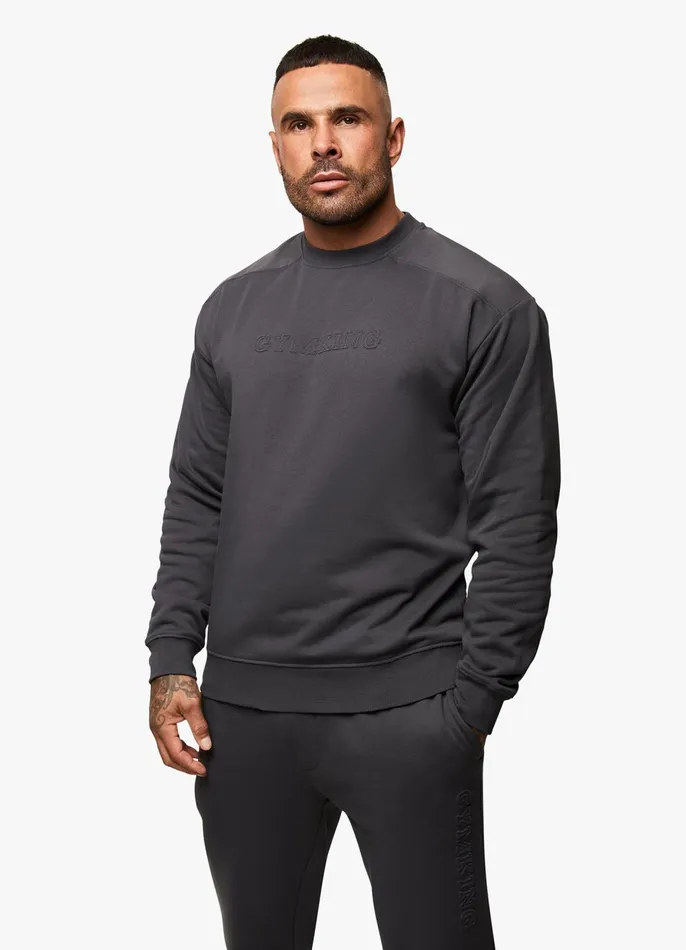 Gym King Sweatshirts and Hoodies Men Eclipse Embossed Sweatshirt 8211 Pewter