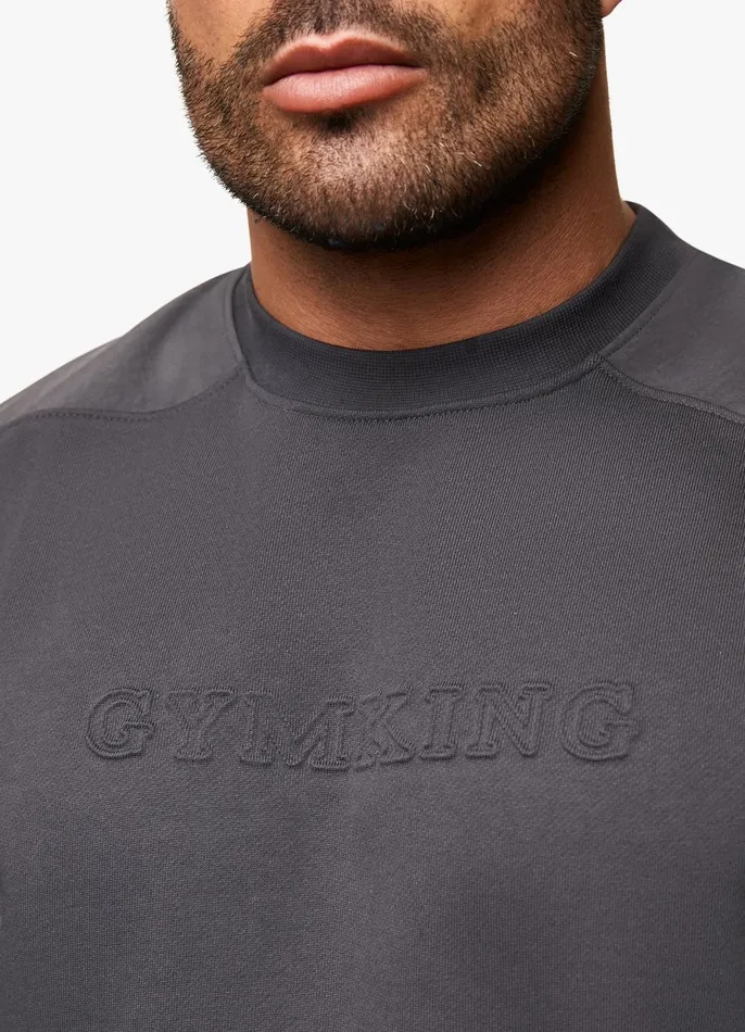 Gym King Sweatshirts and Hoodies Men Eclipse Embossed Sweatshirt 8211 Pewter