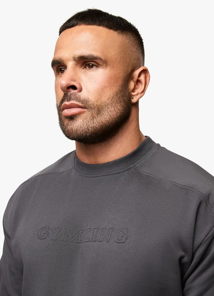 Gym King Sweatshirts and Hoodies Men Eclipse Embossed Sweatshirt 8211 Pewter