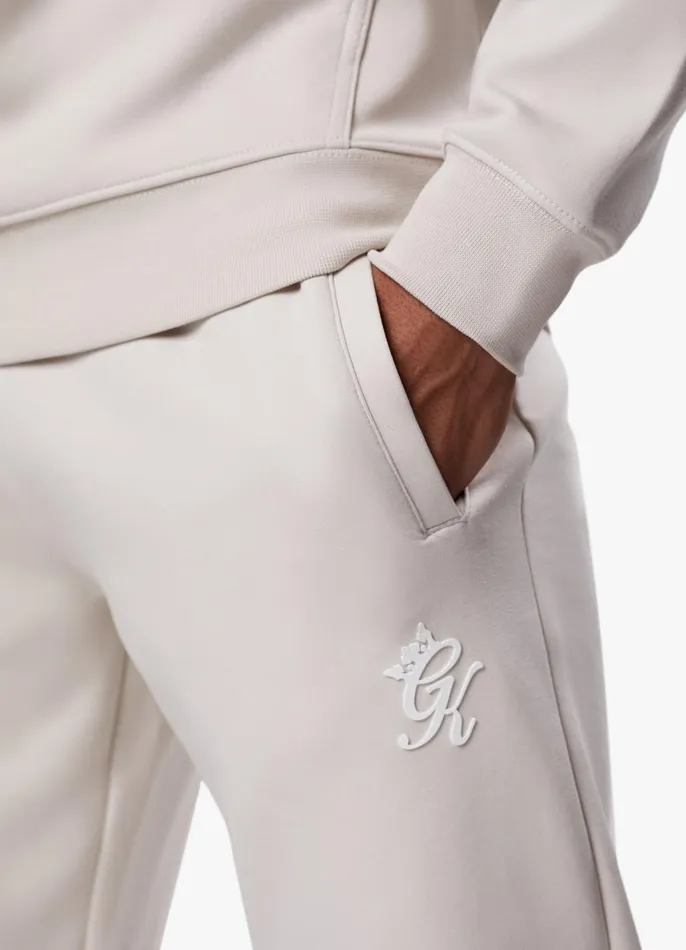Gym King Tracksuit Bottoms Men Split Linear Jogger 8211 Stone Grey