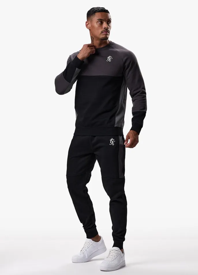 Gym King Tracksuits Men Minefield Crew Tracksuit 8211 Black