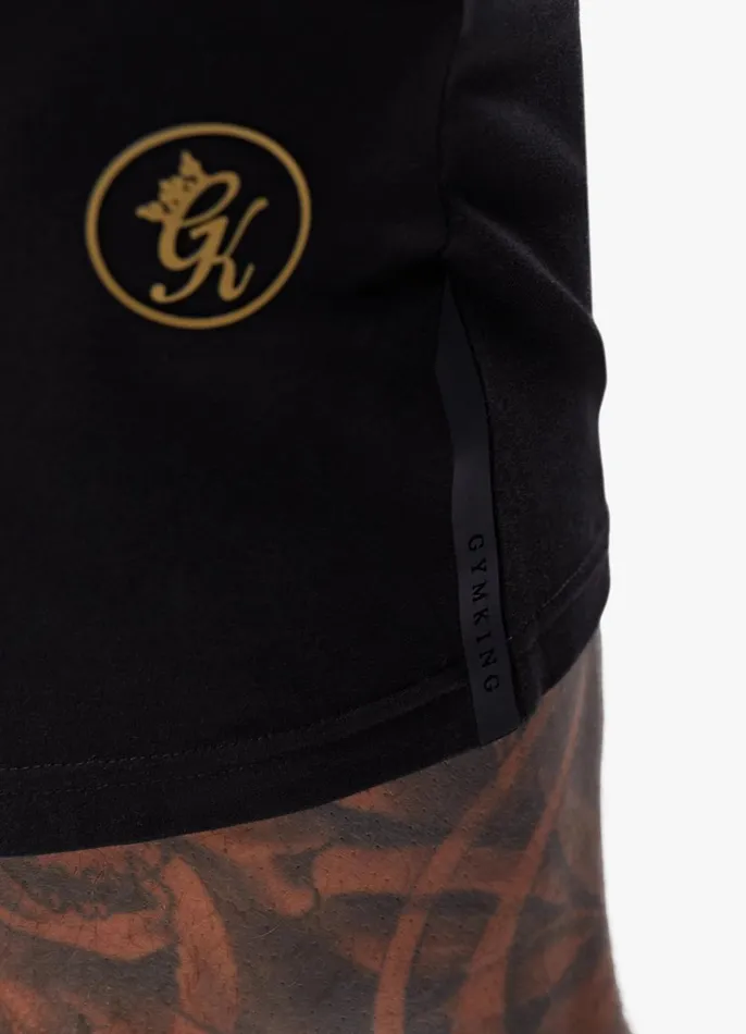 Gym King Twin Sets Men Pro Logo Jersey Short 8211 BlackGold