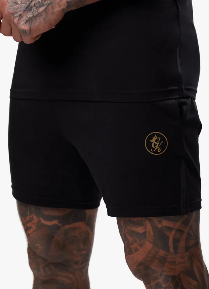 Gym King Twin Sets Men Pro Logo Jersey Short 8211 BlackGold