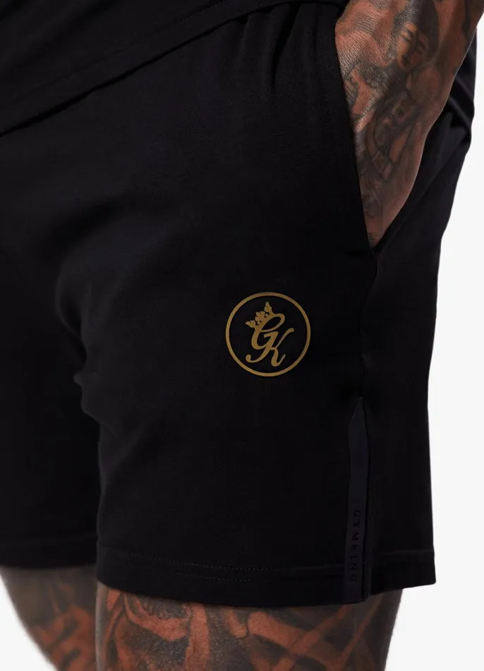 Gym King Twin Sets Men Pro Logo Jersey Short 8211 BlackGold