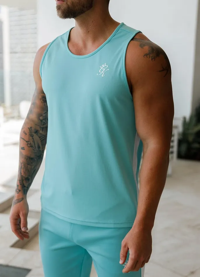 Gym King Vests Men Core Plus Poly Vest 8211 Aqua Blue