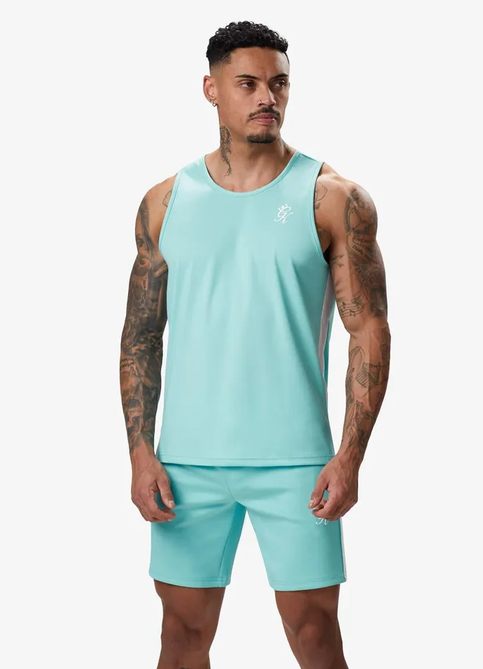 Gym King Vests Men Core Plus Poly Vest 8211 Aqua Blue