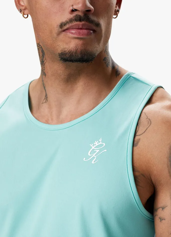Gym King Vests Men Core Plus Poly Vest 8211 Aqua Blue