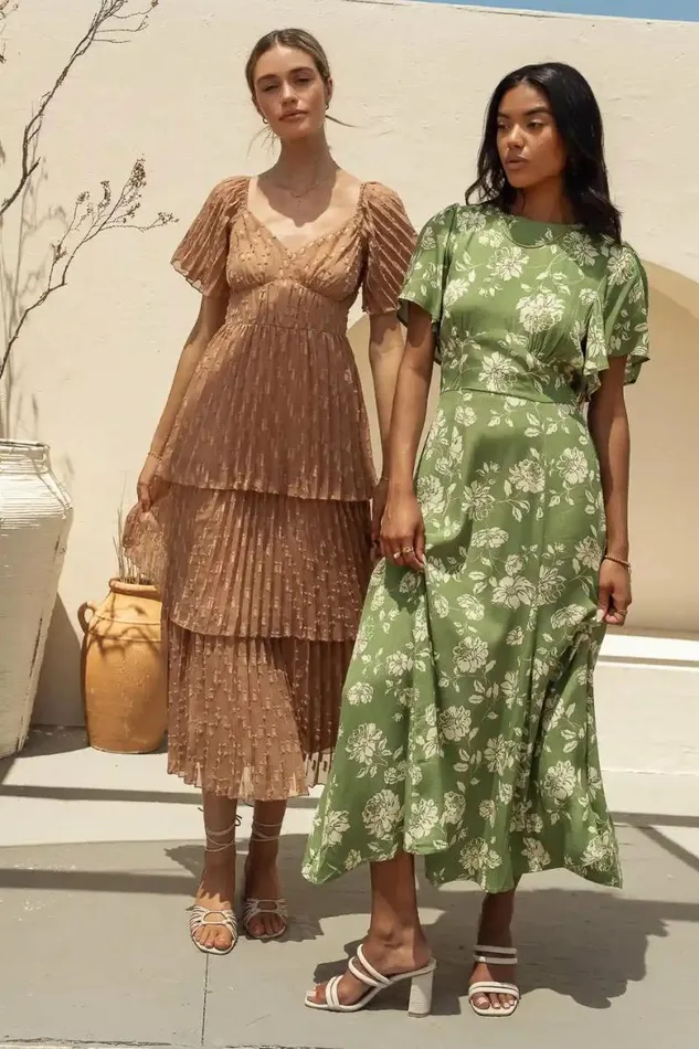 Hallie Midi Dress In Camel Camel Women Bohme Dresses
