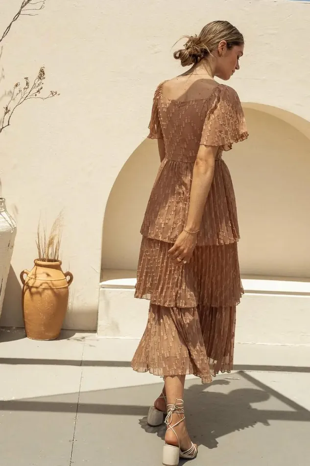 Hallie Midi Dress In Camel Camel Women Bohme Dresses