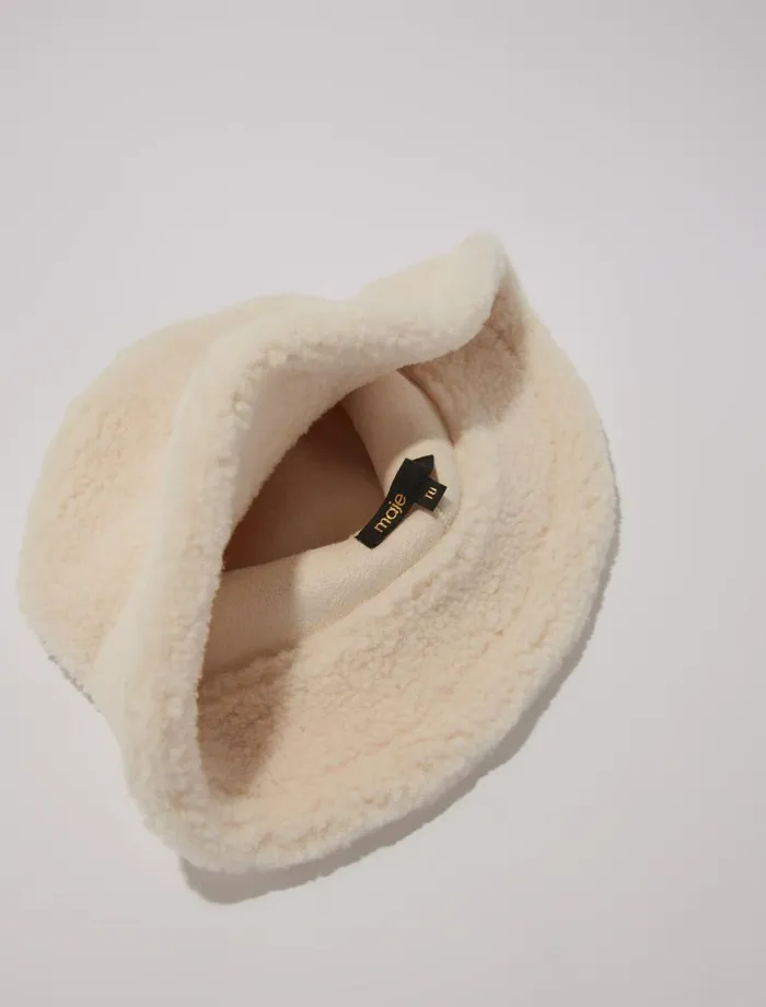 Hats Women Maje Faux Fur Bucket Hat Ecru