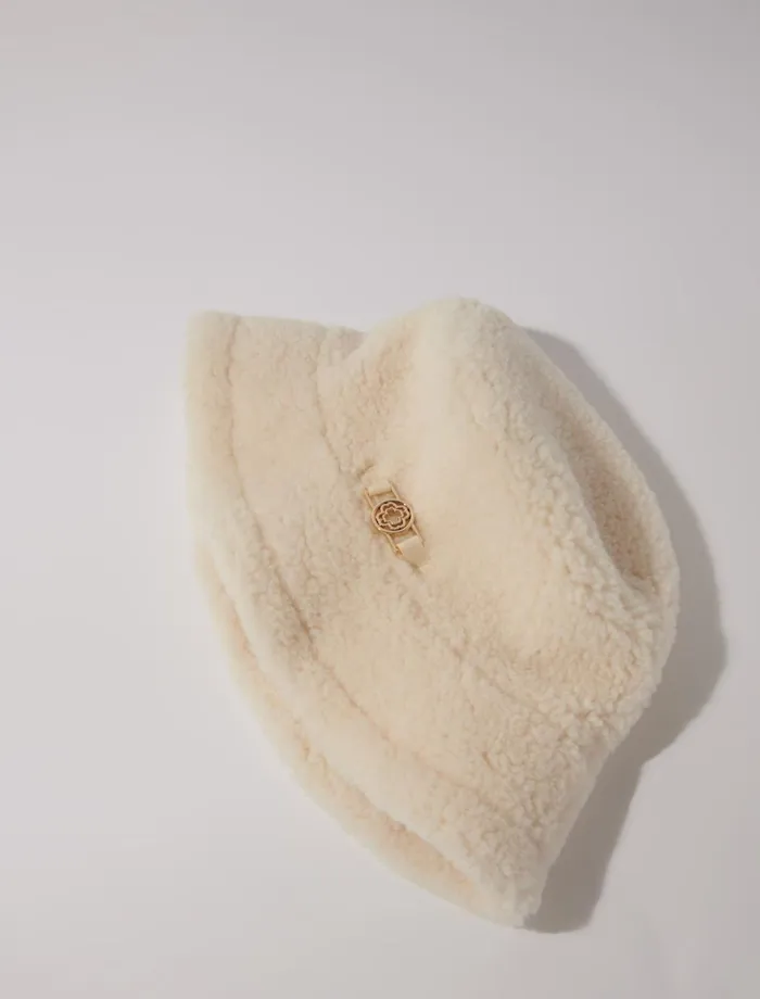 Hats Women Maje Faux Fur Bucket Hat Ecru