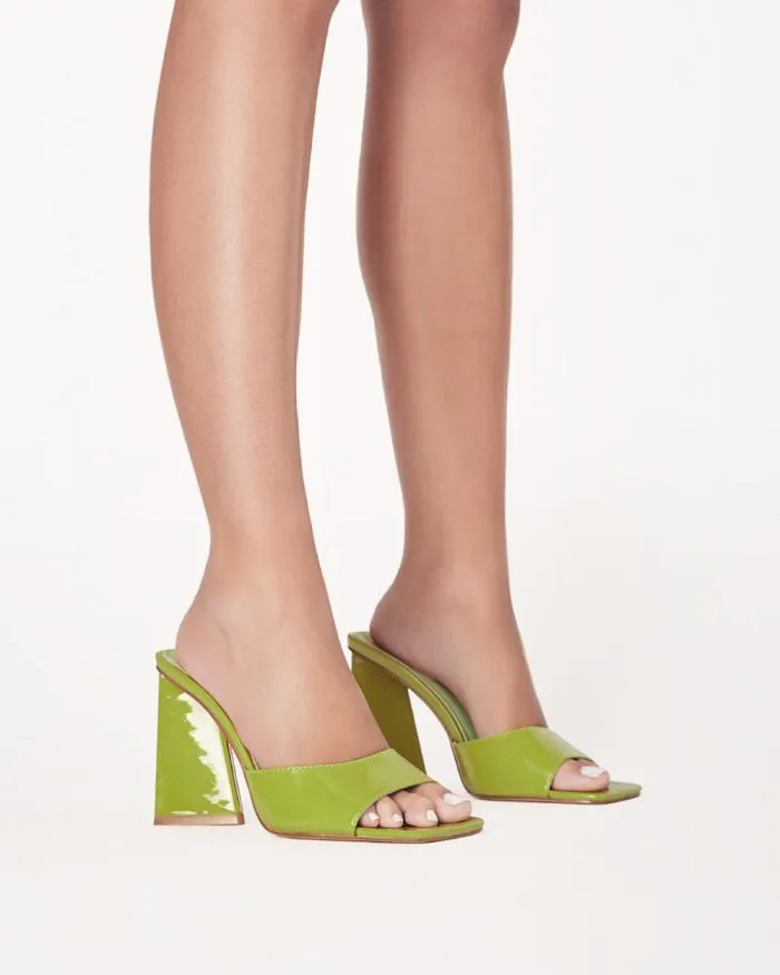 Heels Billini Block Heels QUINN MATCHA PATENT