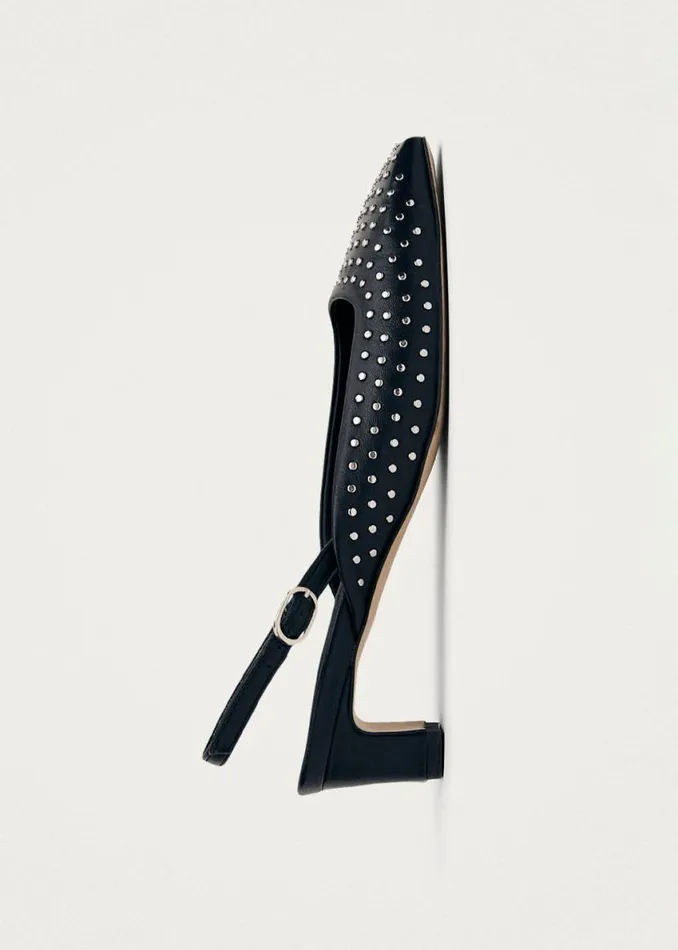 Heels Women ALOHAS Lindy Studs Black Leather Pumps