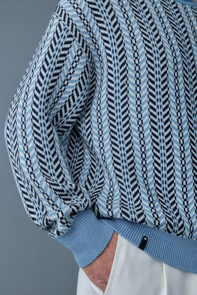 Hoodies and Tops Men Mackage ASTORCK Jacquard Chainknit Wool Sweater Carbon Hoodies and Tops Men Mackage ASTORCK Jacquard Chainknit Wool Sweater Carbon