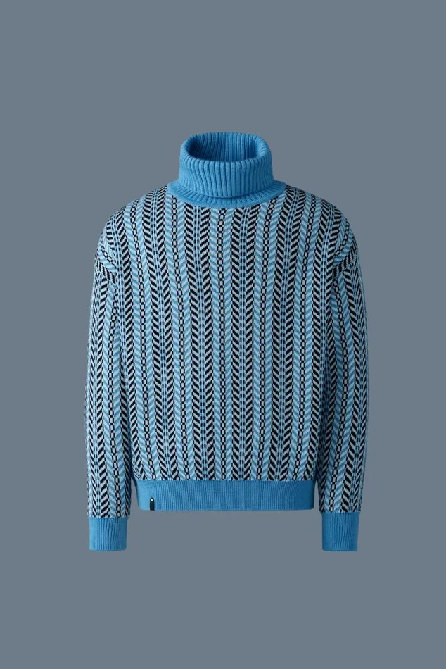Hoodies and Tops Men Mackage ASTORCK Jacquard Chainknit Wool Sweater Carbon Hoodies and Tops Men Mackage ASTORCK Jacquard Chainknit Wool Sweater Carbon