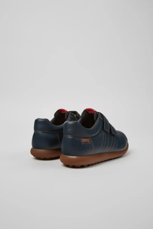 Hook And Loop Kids Camper Pelotas Navy Blue Leather And Textile Shoes Hook And Loop Kids Camper Pelotas Navy Blue Leather And Textile Shoes