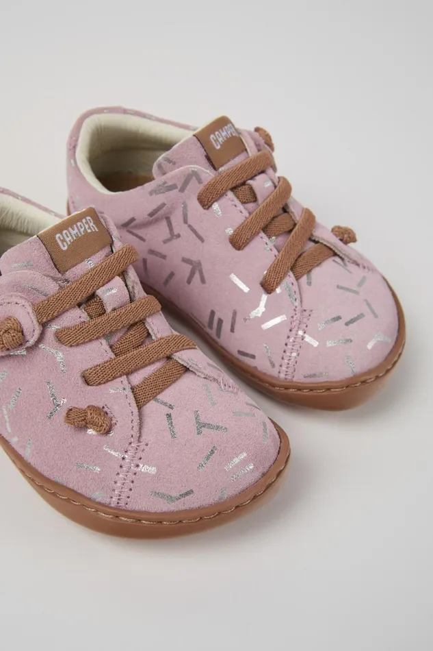 Hook And Loop Kids Camper Peu Multicolor Nubuck Shoes