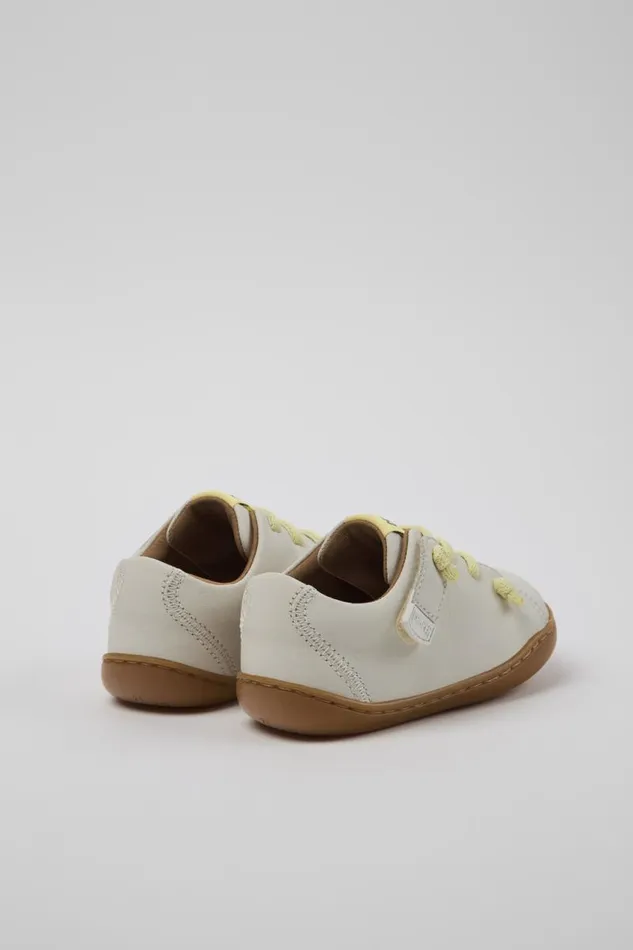 Hook And Loop Kids Camper Peu White Leather Shoes Hook And Loop Kids Camper Peu White Leather Shoes