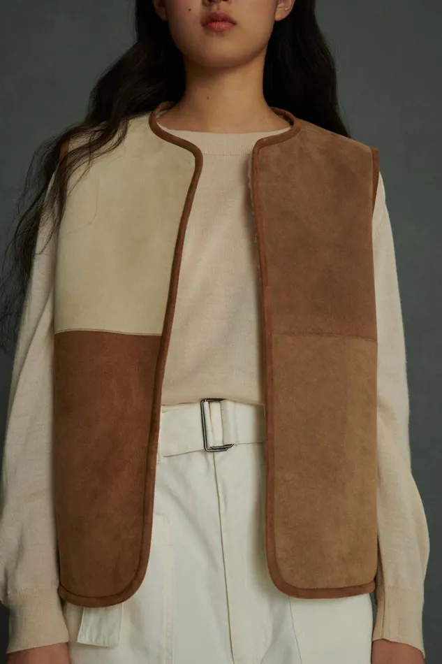 Jackets and Coats Women Soeur VINH REVERSIBLE SLEEVELESS WAISTCOAT Offwhitebeige