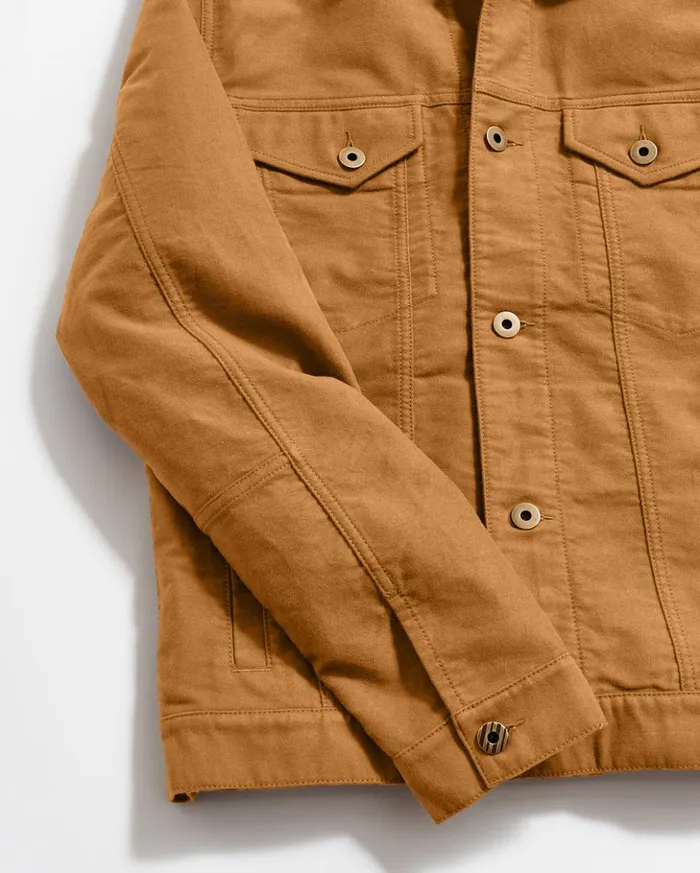 Jackets and Outerwear Men Billy Reid Moleskin Tupelo Trucker Jacket Tobacco