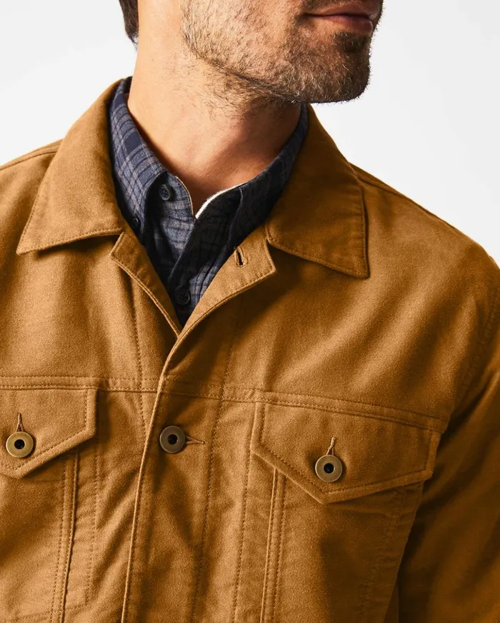 Jackets and Outerwear Men Billy Reid Moleskin Tupelo Trucker Jacket Tobacco
