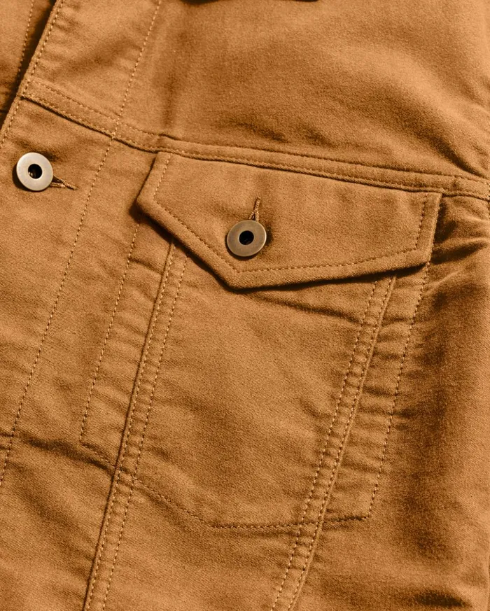 Jackets and Outerwear Men Billy Reid Moleskin Tupelo Trucker Jacket Tobacco