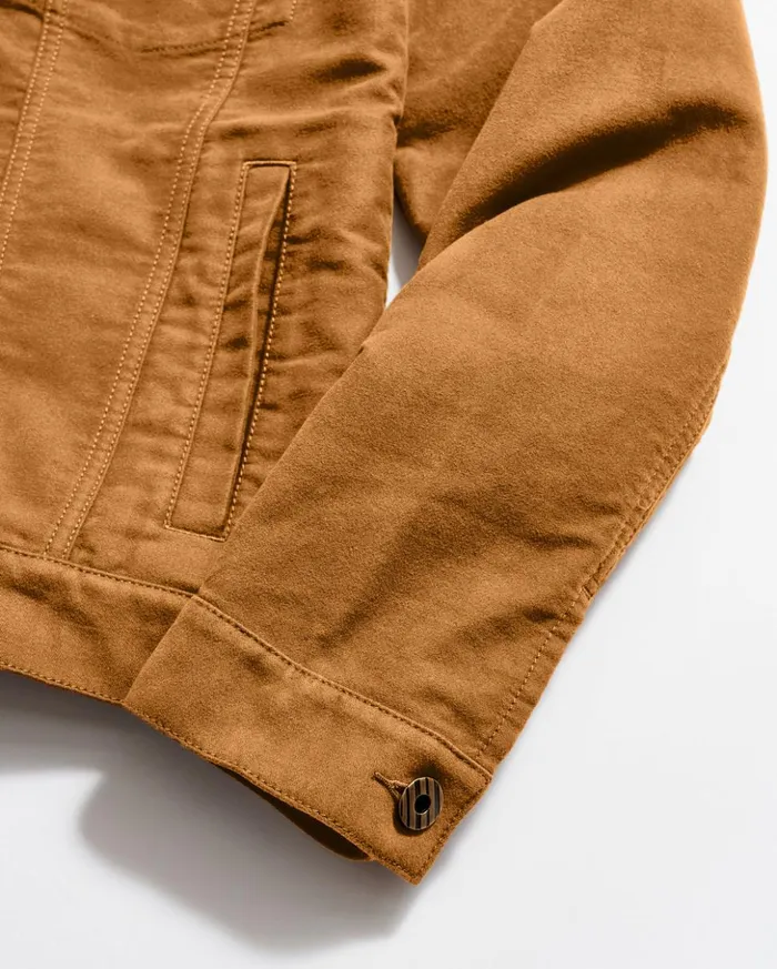 Jackets and Outerwear Men Billy Reid Moleskin Tupelo Trucker Jacket Tobacco