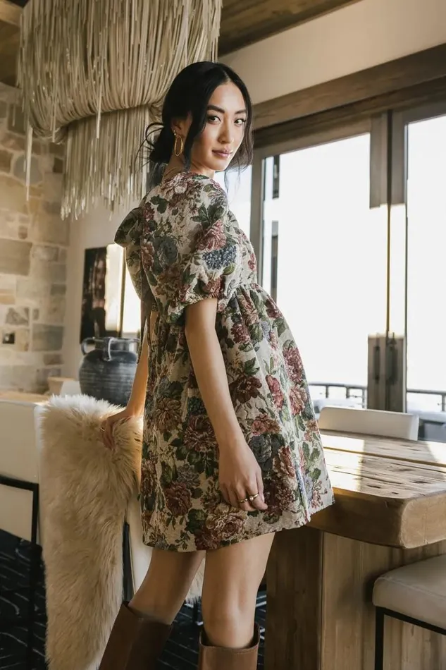 Jillian Floral Babydoll Dress Multi Women Bohme Dresses