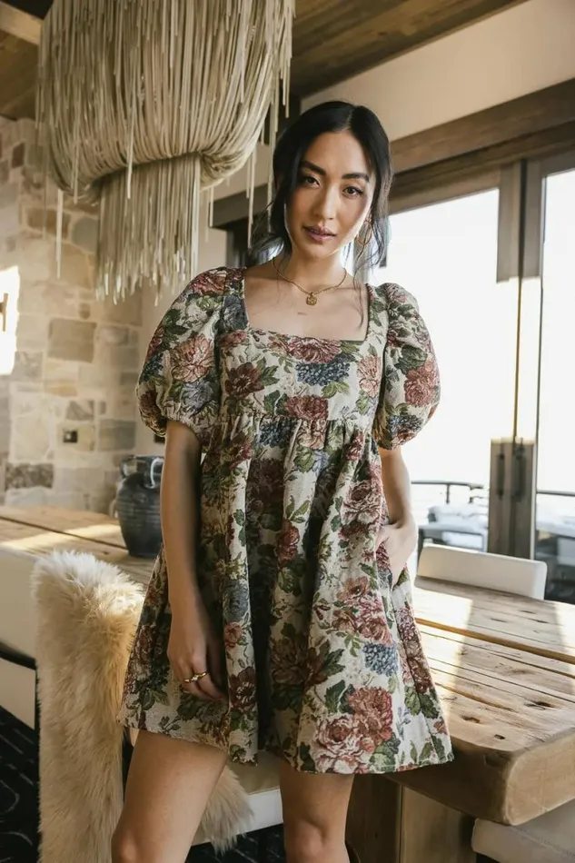 Jillian Floral Babydoll Dress Multi Women Bohme Dresses