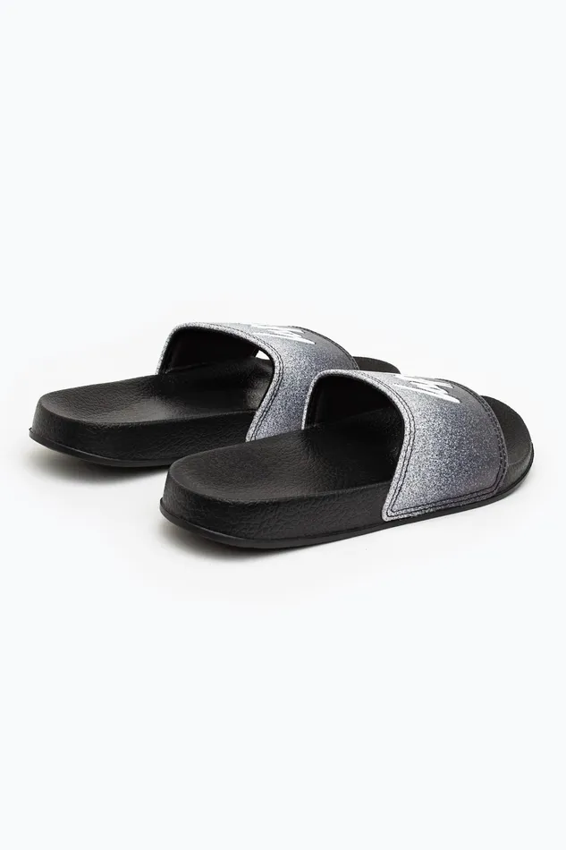 Just Hype Footwear Hype Black Speckle Fade Kids Unisex Sliders