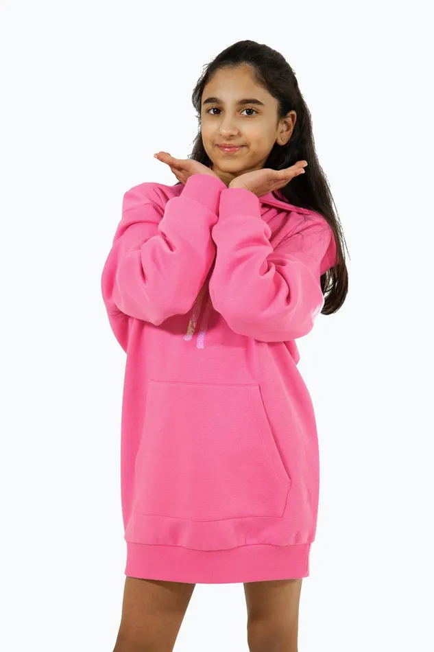Just Hype Hoodies and Pullovers Hype Girls Pink Leopard Hoodie Dress
