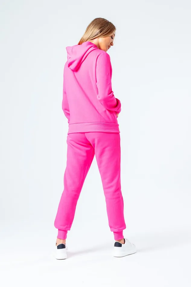 Just Hype Hoodies and Sweatshirts Hype Hot Pink Drawcord Women039S Pullover Hoodie