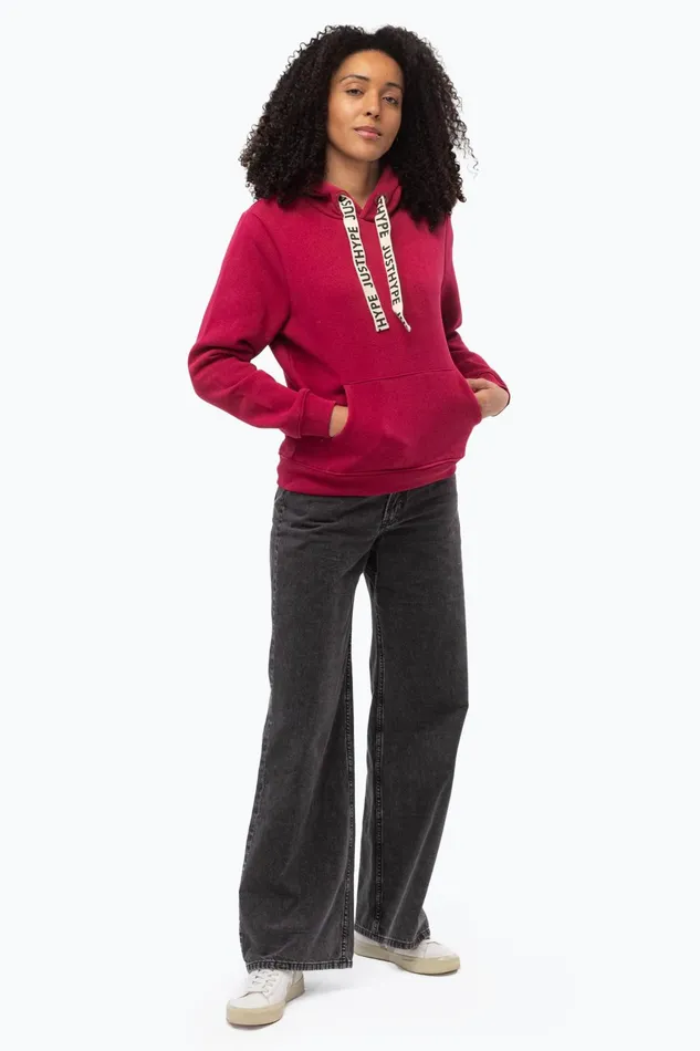 Just Hype Hoodies and Sweatshirts Hype Womens Burgundy Drawstring Hoodie Just Hype Hoodies and Sweatshirts Hype Womens Burgundy Drawstring Hoodie