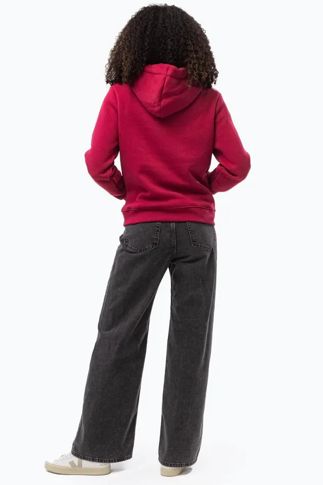 Just Hype Hoodies and Sweatshirts Hype Womens Burgundy Drawstring Hoodie Just Hype Hoodies and Sweatshirts Hype Womens Burgundy Drawstring Hoodie