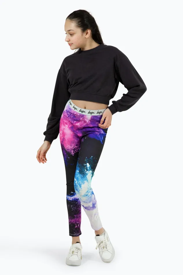 Just Hype Leggings and Bralettes Hype Girls Multi Purple Chalk Leggings