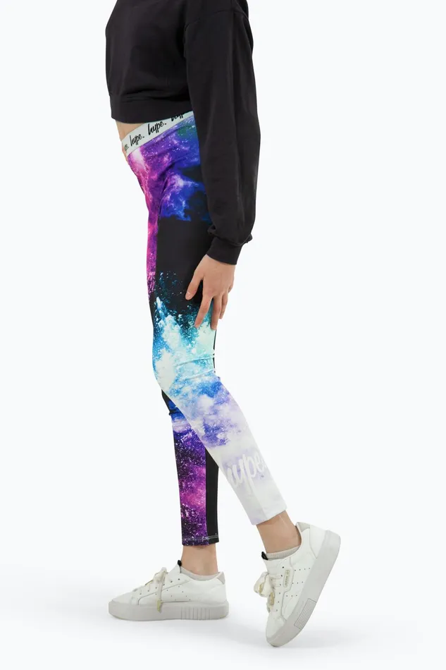 Just Hype Leggings and Bralettes Hype Girls Multi Purple Chalk Leggings