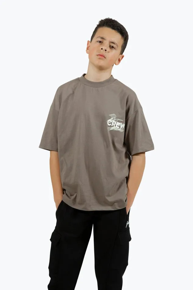 Just Hype TShirts and Vests Hype Boys Brown Crew Oversized TShirt