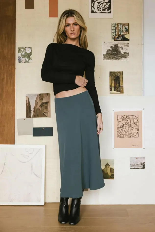 Kamila Skirt In Teal Teal Women Bohme Skirts