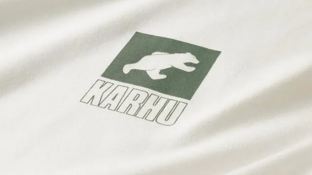 Karhu Sport Bear Logo Tshirt Bright White Iceberg Green Men TShirts