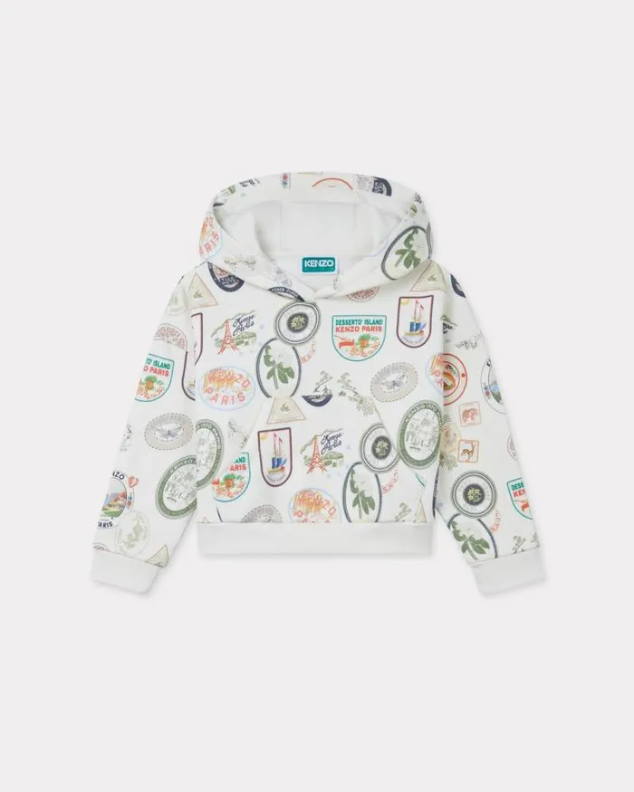 Kids 039KENZO Tour039 Cotton Sweatshirt Off White Kenzo Tshirts And Sweatshirts